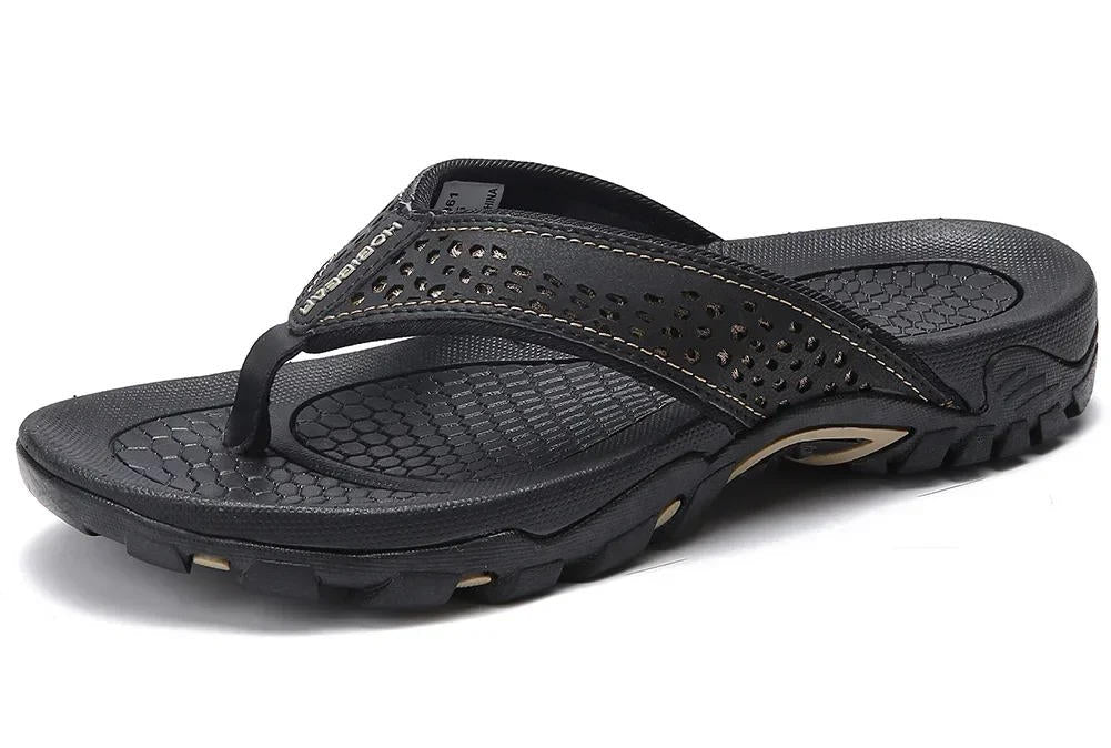 Nicolas | Men's Leather Look Toe Post Sandal