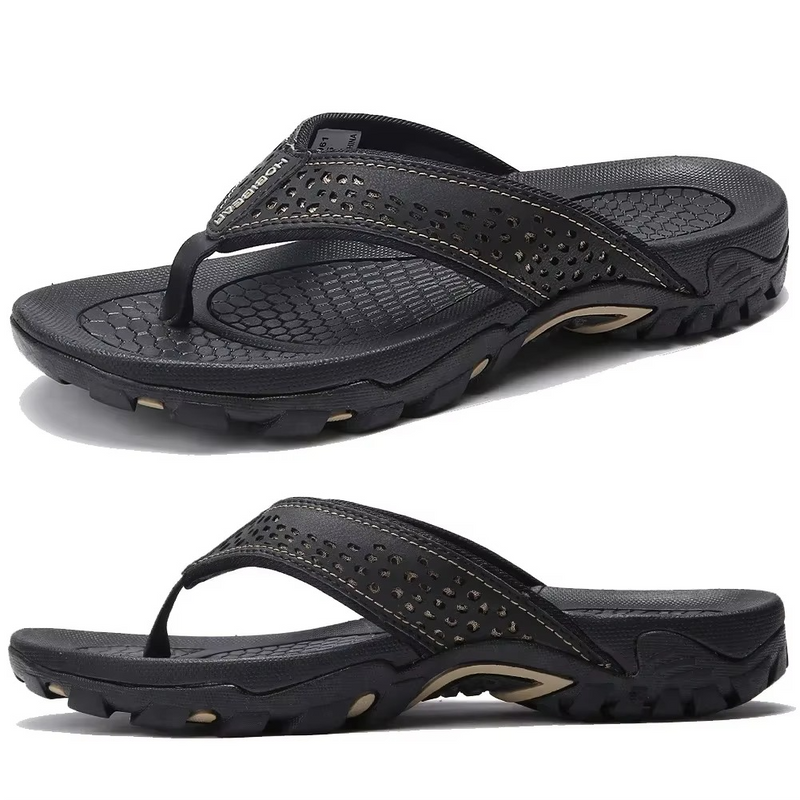 Nicolas | Men's Leather Look Toe Post Sandal