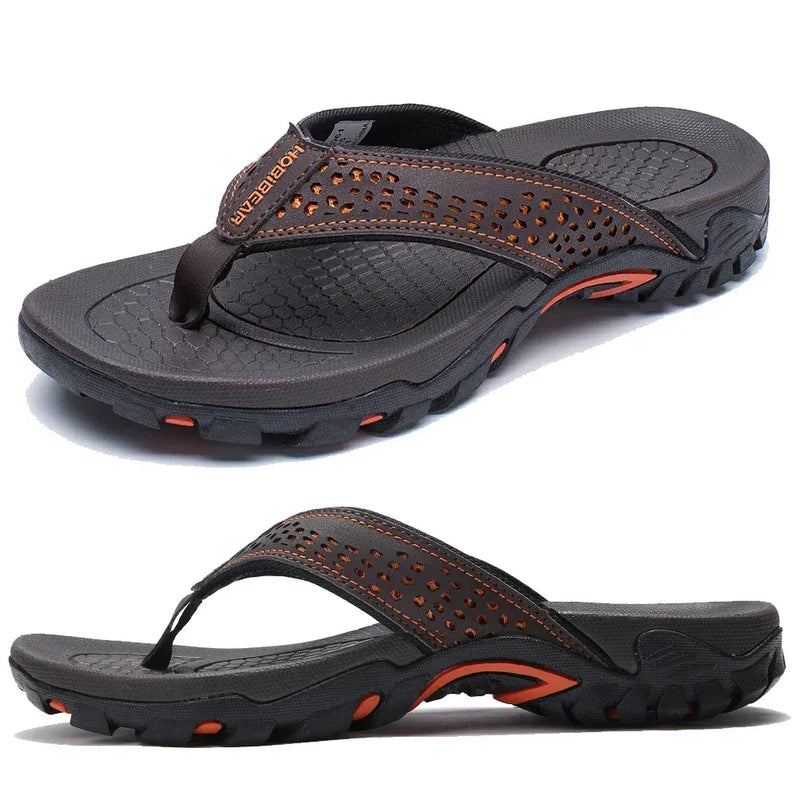 Nicolas | Men's Leather Look Toe Post Sandal