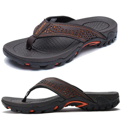 Nicolas | Men's Leather Look Toe Post Sandal