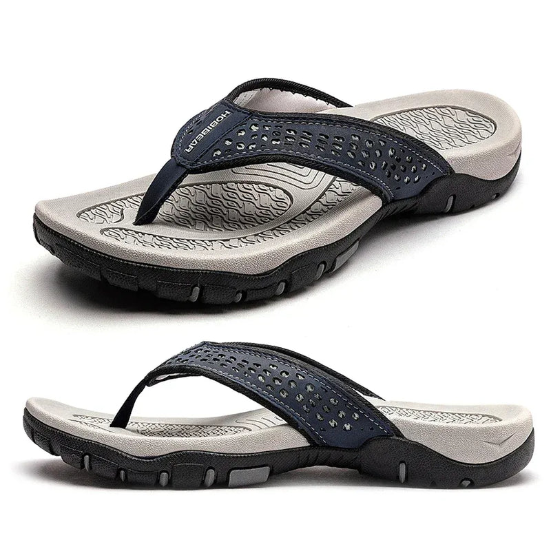 Nicolas | Men's Leather Look Toe Post Sandal