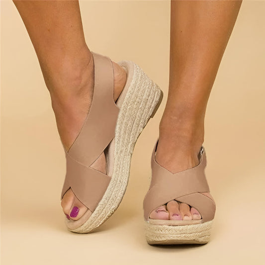 Beatrix | Women's Ankle Strap Crossed Straps Espadrille