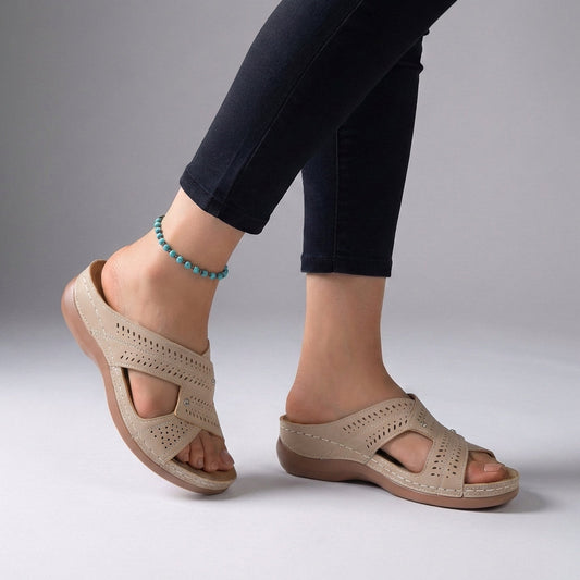 Pamela | Women's Crossed Straps Wedge Sneaker