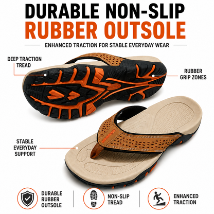 Nicolas | Men's Leather Look Toe Post Sandal