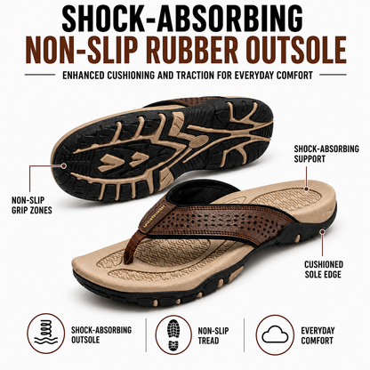 Nicolas | Men's Leather Look Toe Post Sandal
