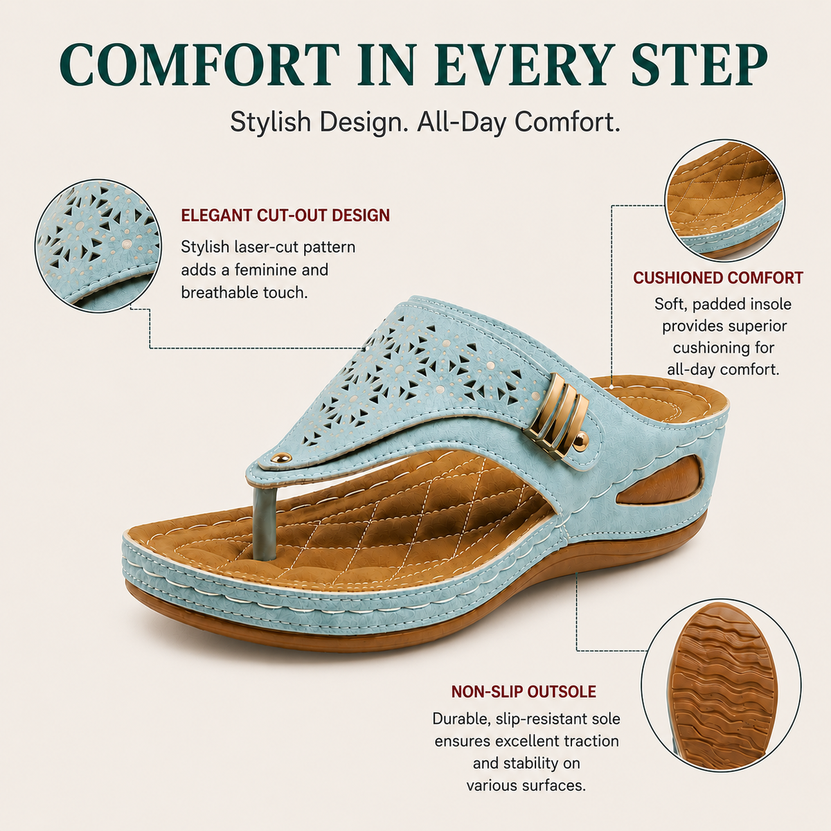 Christel | Women's Flat Contoured Sandal