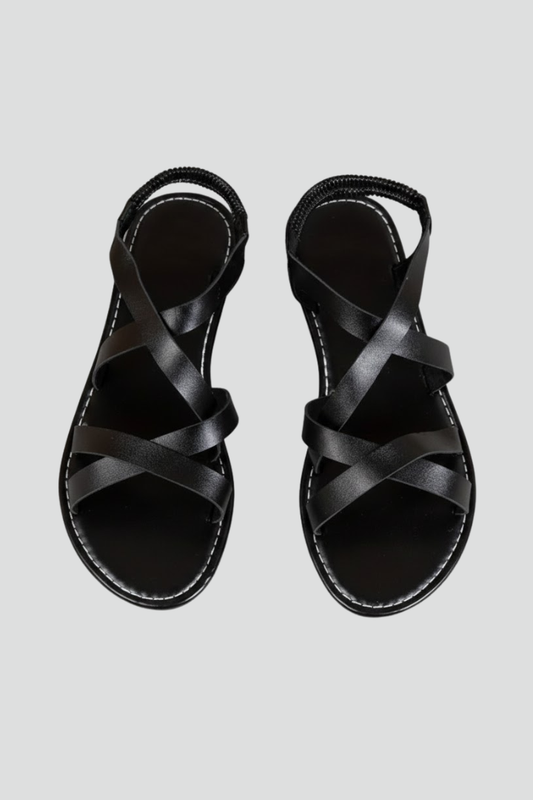 Marianne | Women's Crossed Straps Flat Sandal