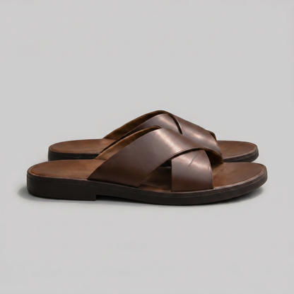 Rembrandt | Men's Smooth Crossed Straps Slide