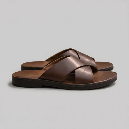Rembrandt | Men's Smooth Crossed Straps Slide