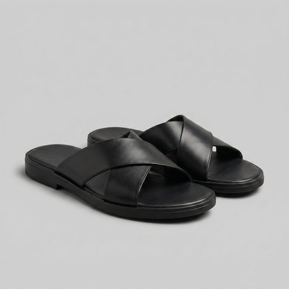 Rembrandt | Men's Smooth Crossed Straps Slide