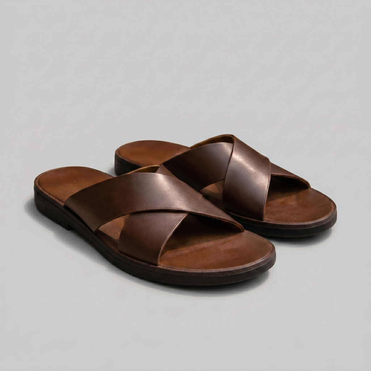 Rembrandt | Men's Smooth Crossed Straps Slide