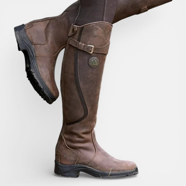 Inez | Women's Buckle Strap Grooved Boot