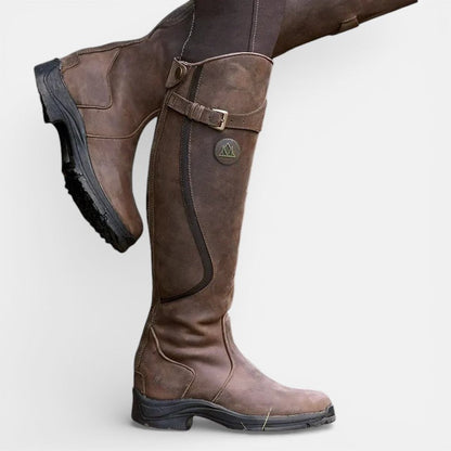 Inez | Women's Buckle Strap Grooved Boot