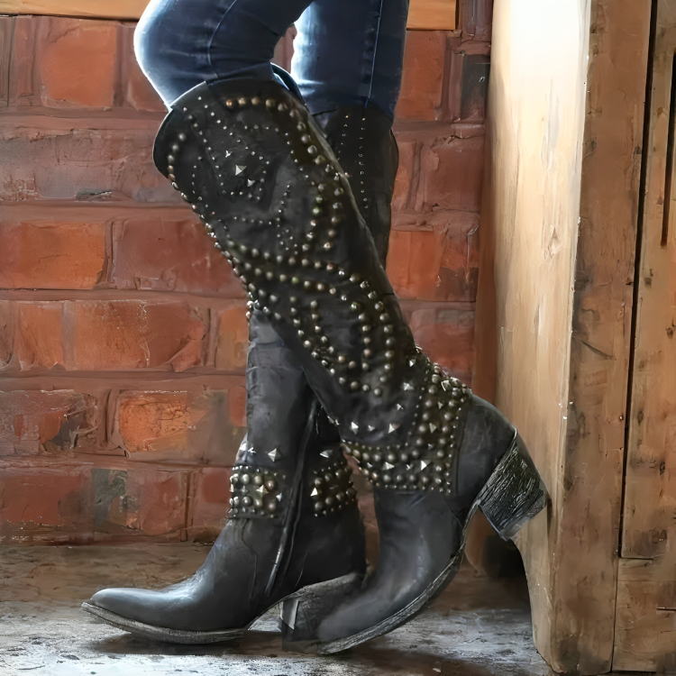 Saoirse | Women's Studs Pointed Toe Western Boot