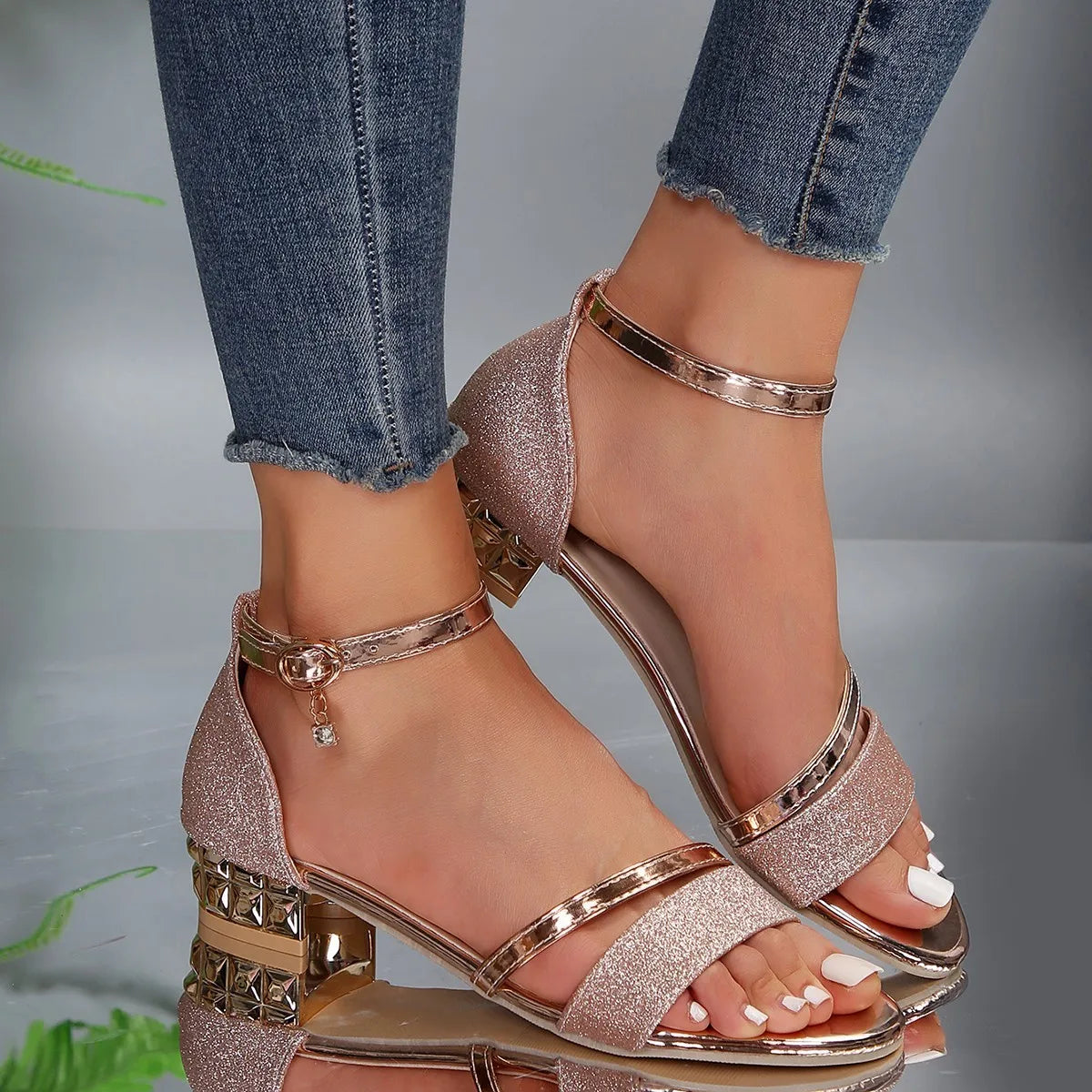 Arwen | Women's Set Stones Ankle Strap Sandal