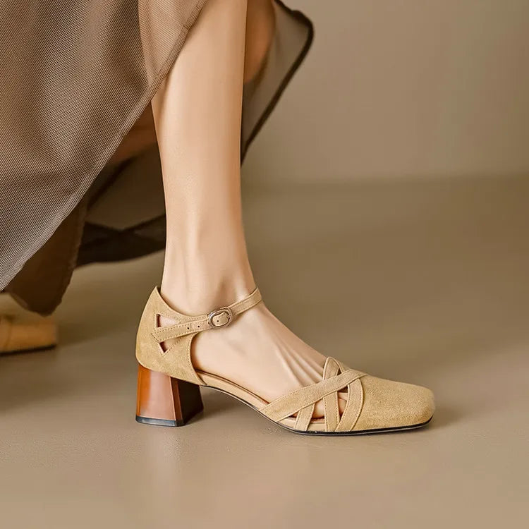 Tabitha | Women's Suede Square Toe Dress Shoe