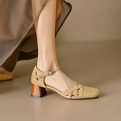 Tabitha | Women's Suede Square Toe Dress Shoe