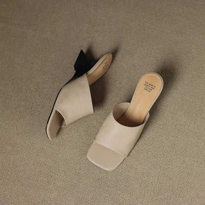 Gwendolyn | Women's Leather Square Toe Slide