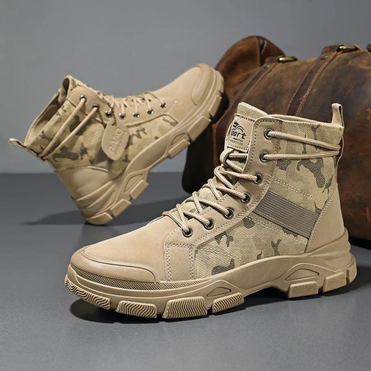 Emmerich | Men's Leather Look Lace Up Boot