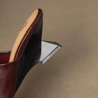 Gwendolyn | Women's Leather Square Toe Slide