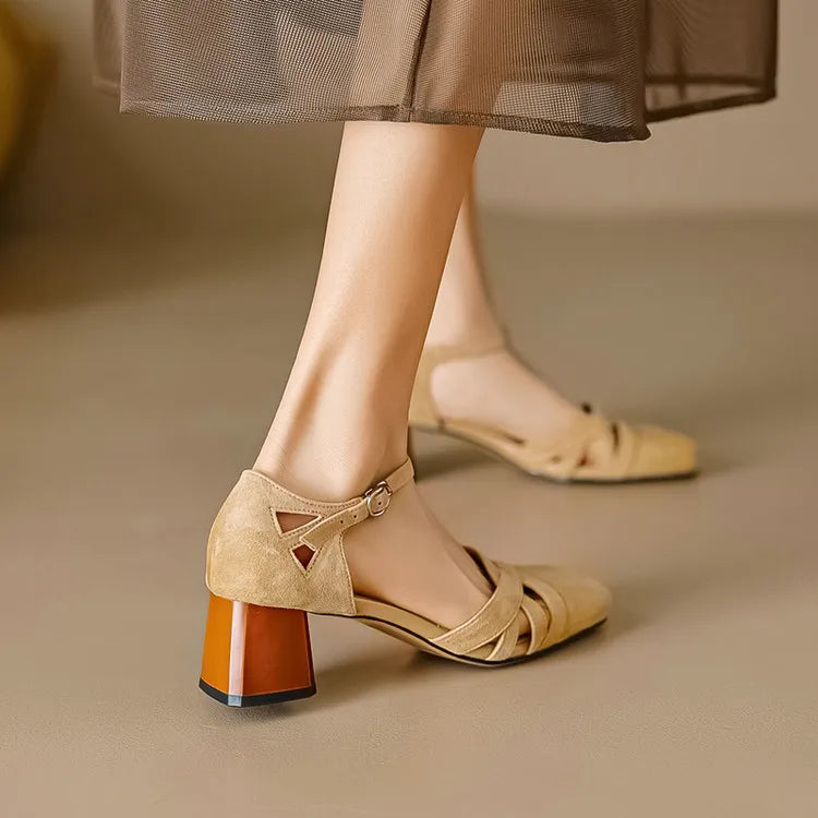 Tabitha | Women's Suede Square Toe Dress Shoe