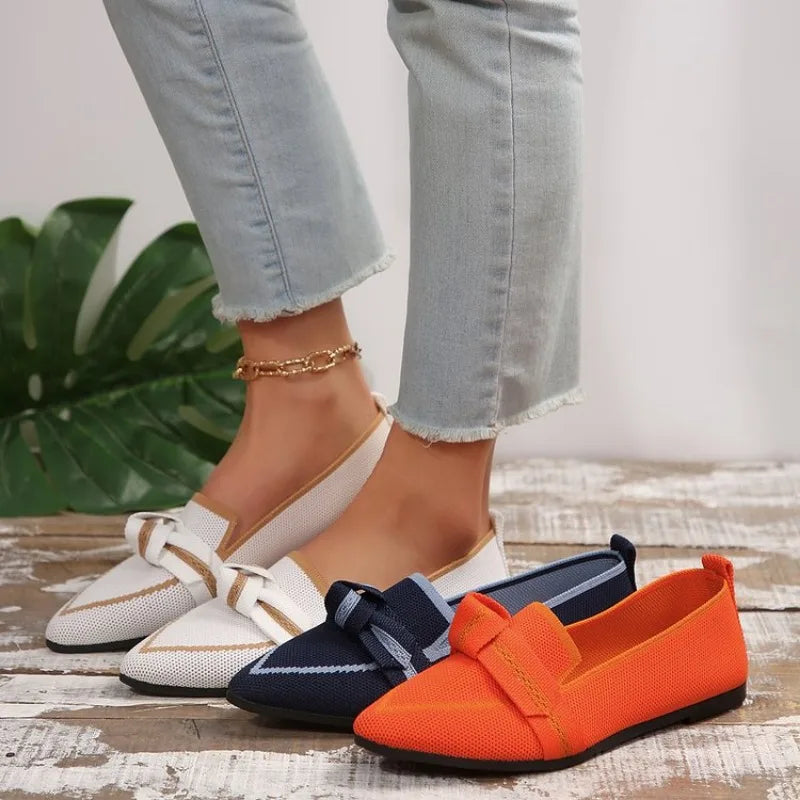 Daphne | Women's Bow Knit Flat Shoe