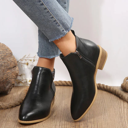Sloane | Women's Check Pattern Leather Look Ankle Boot