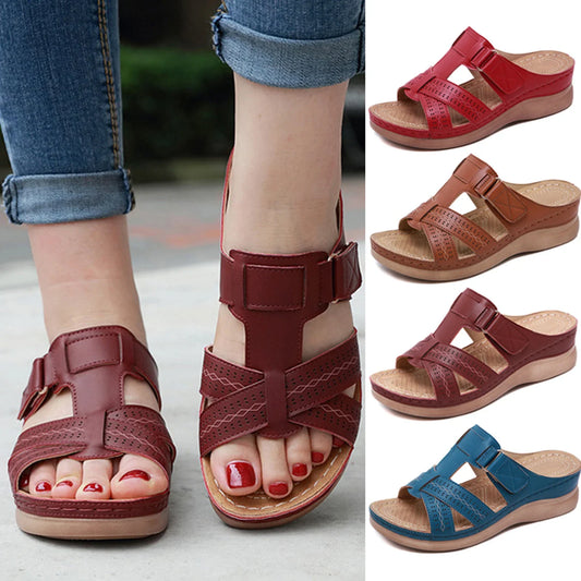 Julia | Women's Textured Open Toe Slipper
