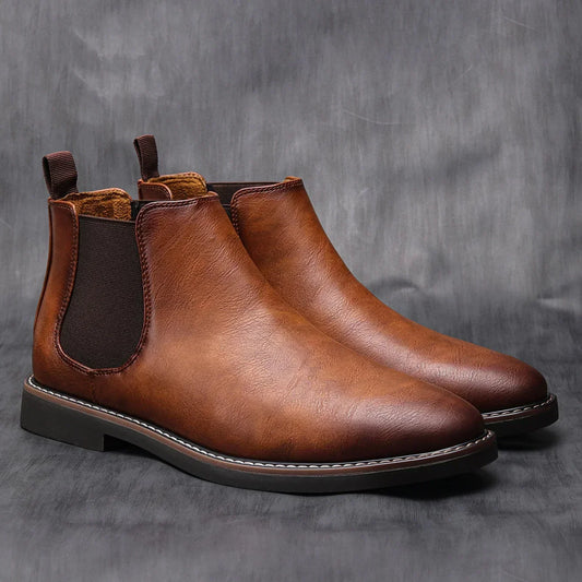 Leif | Men's Textured Leather Ankle Boot
