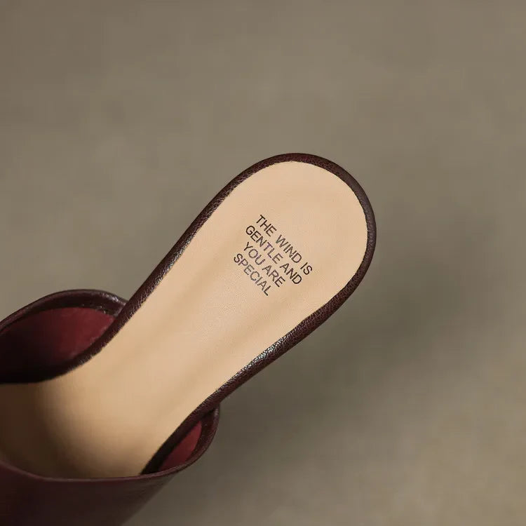 Gwendolyn | Women's Leather Square Toe Slide