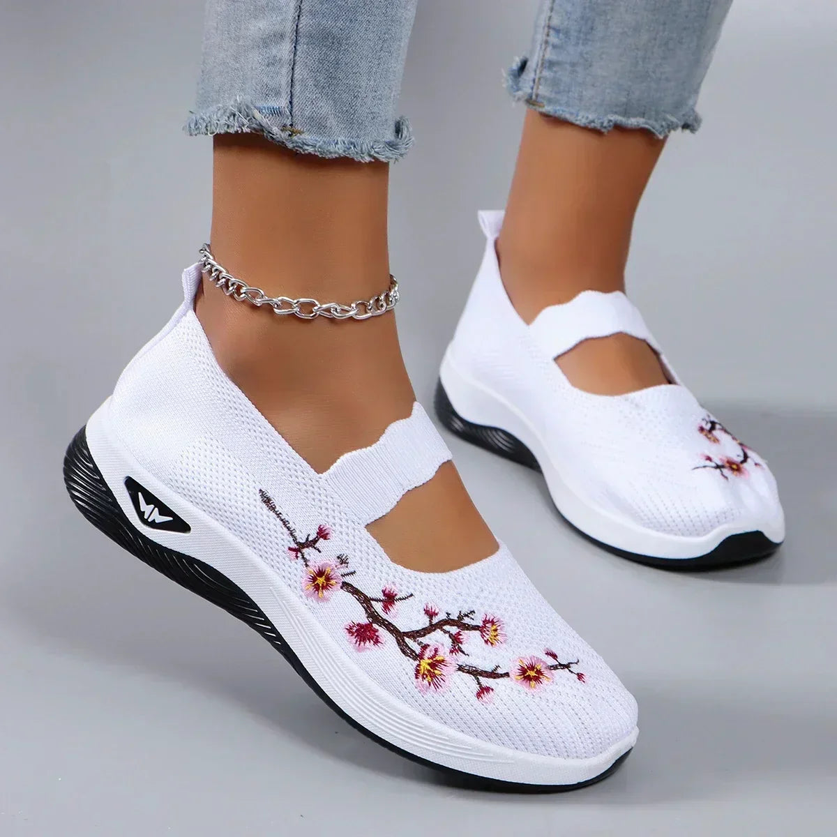 Colette | Women's Floral Print Embroidery Sneaker