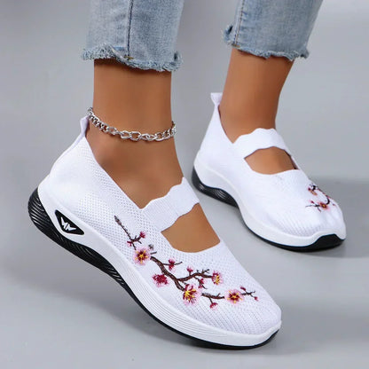 Colette | Women's Floral Print Embroidery Sneaker