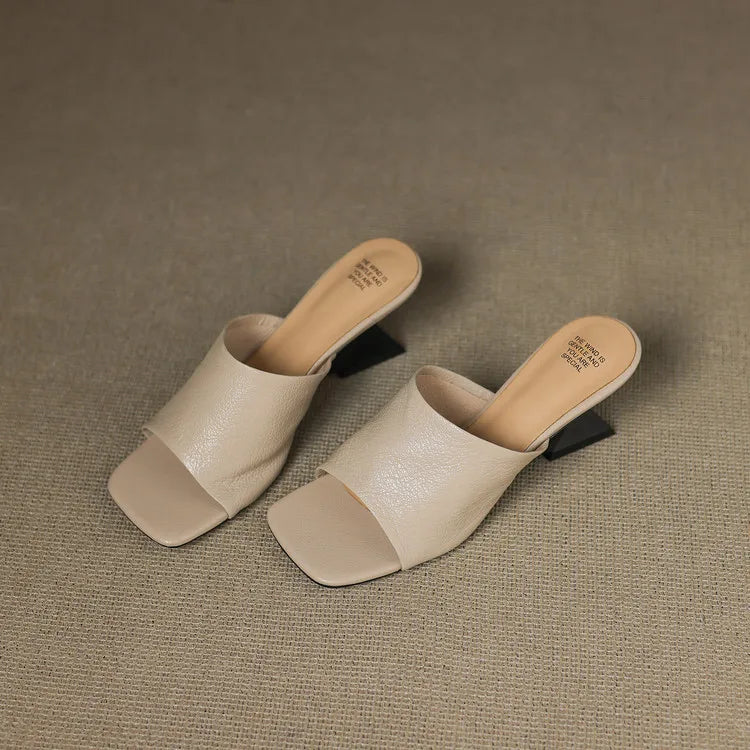 Gwendolyn | Women's Leather Square Toe Slide