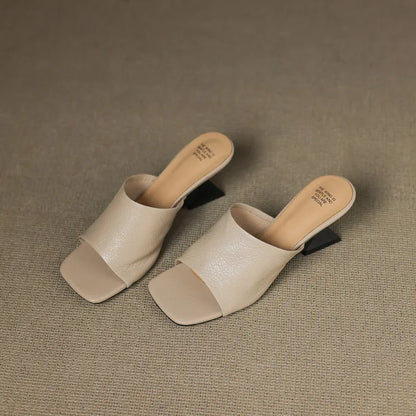 Gwendolyn | Women's Leather Square Toe Slide