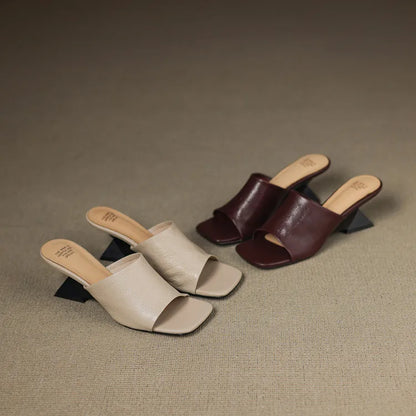 Gwendolyn | Women's Leather Square Toe Slide