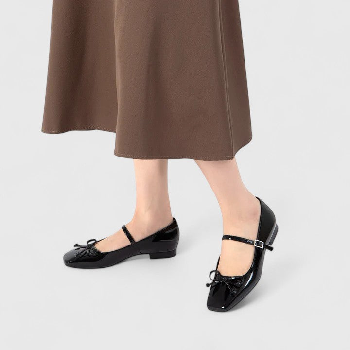 Catriona | Women's Bow Patent Flat Shoe