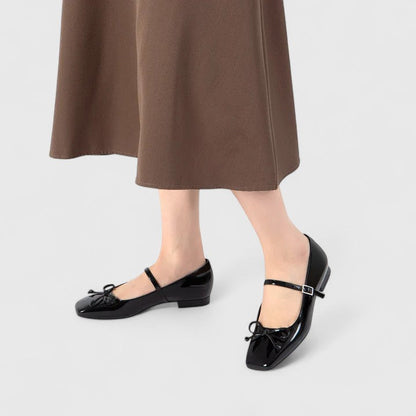 Catriona | Women's Bow Patent Flat Shoe