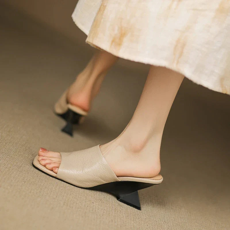 Gwendolyn | Women's Leather Square Toe Slide