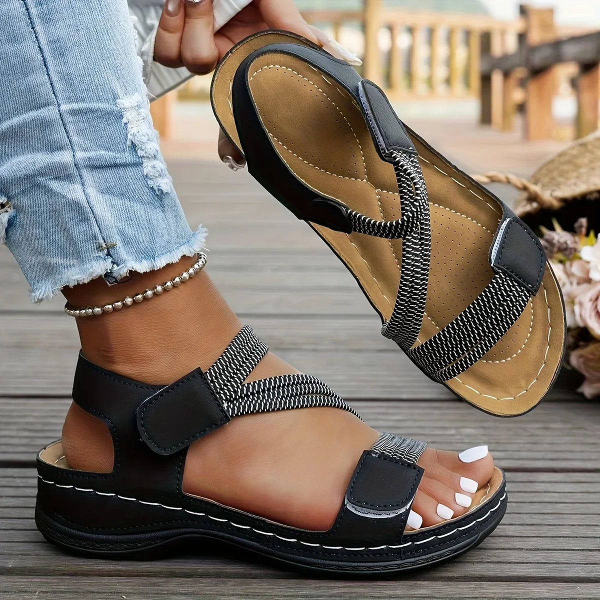 Arabella | Women's Textured Open Toe Sandal