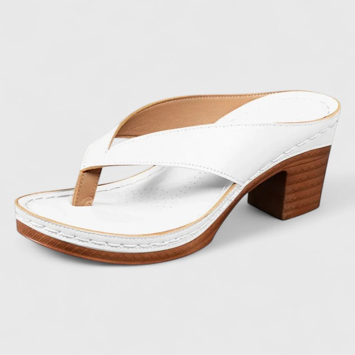 Davina | Women's Leather Look Square Toe Flip Flop