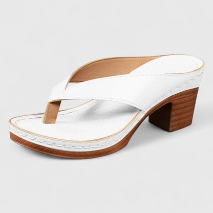 Davina | Women's Leather Look Square Toe Flip Flop