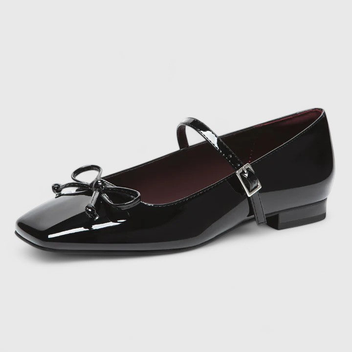 Catriona | Women's Bow Patent Flat Shoe