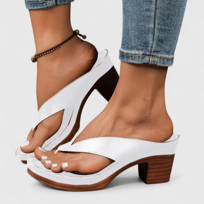 Davina | Women's Leather Look Square Toe Flip Flop