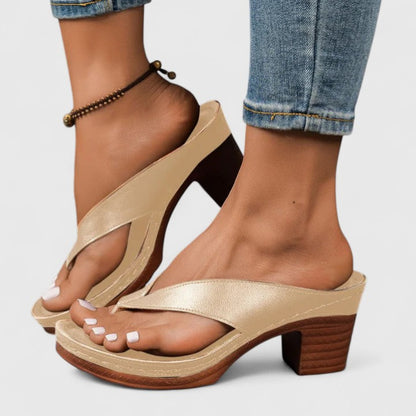 Davina | Women's Leather Look Square Toe Flip Flop