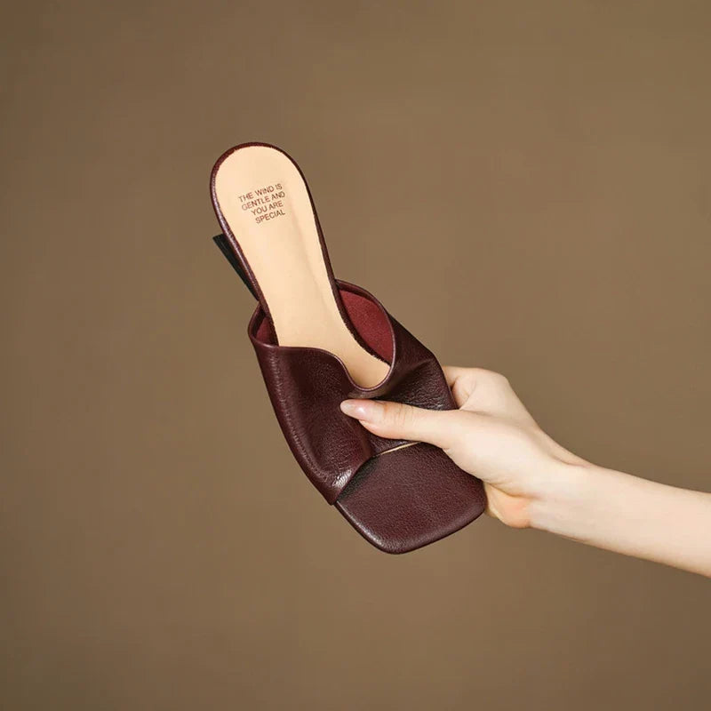 Gwendolyn | Women's Leather Square Toe Slide