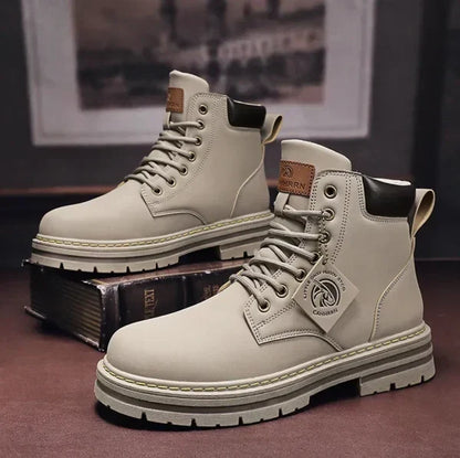 Fergus | Men's Leather Look Lace Up Boot