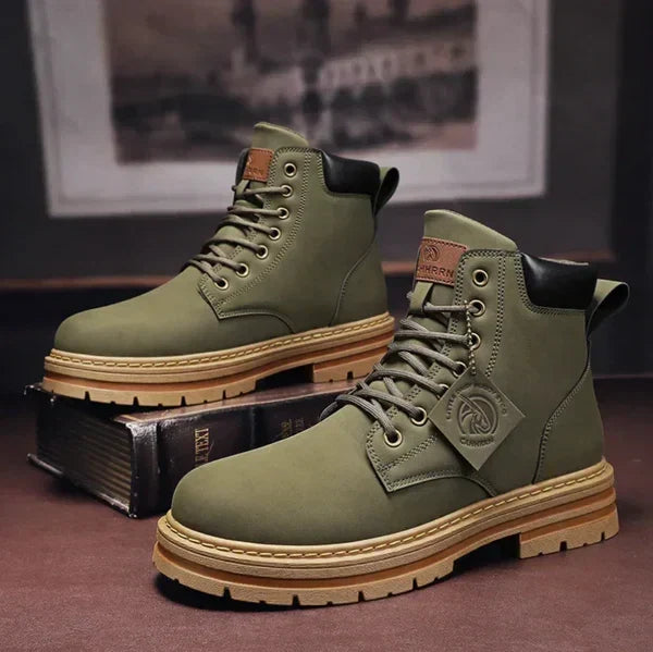 Fergus | Men's Leather Look Lace Up Boot