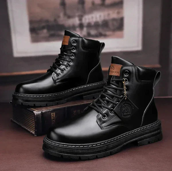 Fergus | Men's Leather Look Lace Up Boot