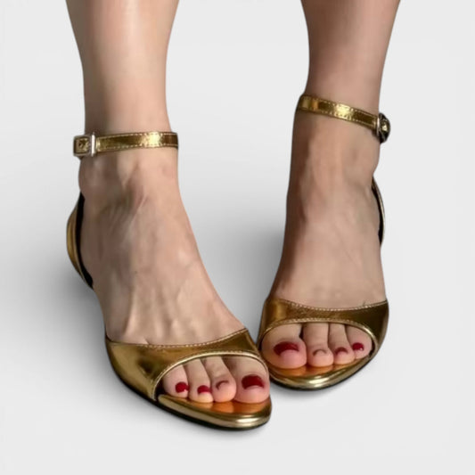 Mercedes | Women's Open Toe Flat Profile Dress Shoe