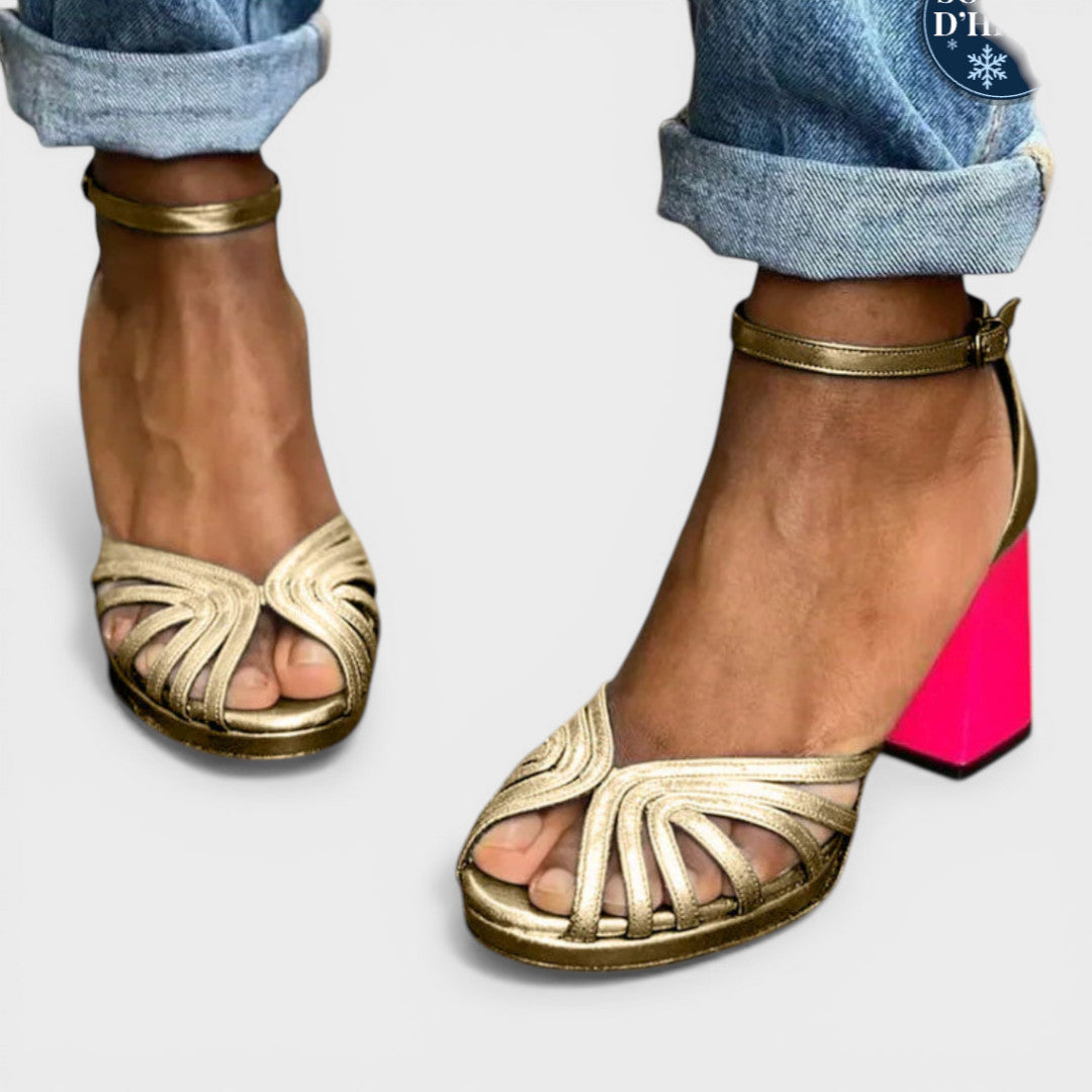 Gudrun | Women's Open Toe Ankle Strap Dress Shoe